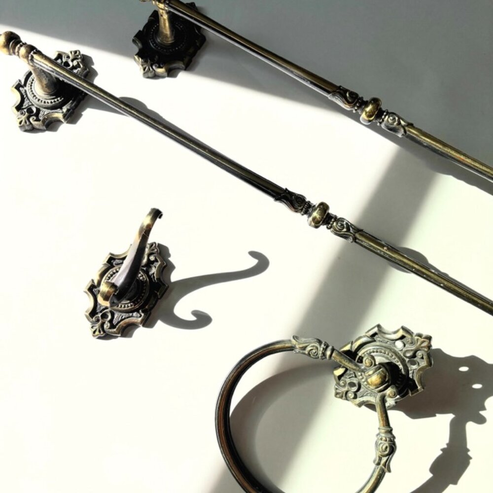 Set of Vintage Ajax Brass Premiere Collection Hardware Set - Picture 4 of 6